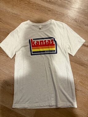 Bella Canvas White Kansas Retro Stripe Tee
